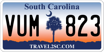 SC license plate VUM823