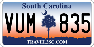 SC license plate VUM835