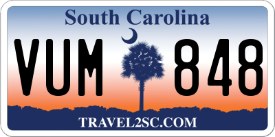 SC license plate VUM848