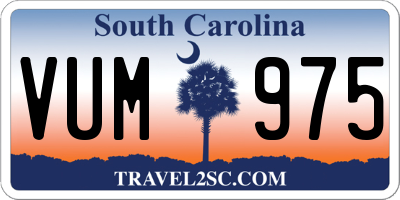 SC license plate VUM975