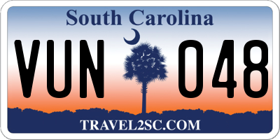 SC license plate VUN048