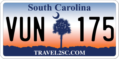 SC license plate VUN175