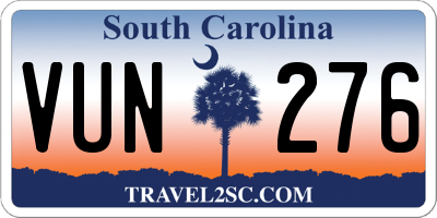 SC license plate VUN276