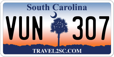 SC license plate VUN307