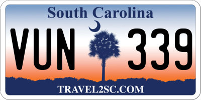 SC license plate VUN339