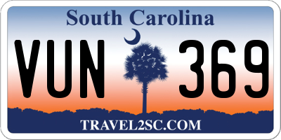 SC license plate VUN369