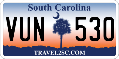 SC license plate VUN530