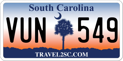 SC license plate VUN549