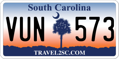 SC license plate VUN573