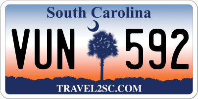 SC license plate VUN592