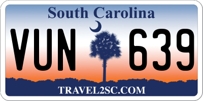 SC license plate VUN639