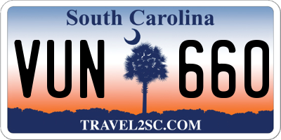 SC license plate VUN660