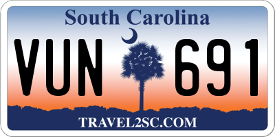 SC license plate VUN691