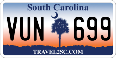 SC license plate VUN699