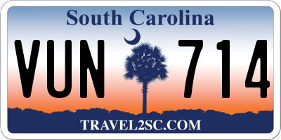 SC license plate VUN714