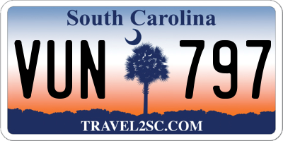 SC license plate VUN797