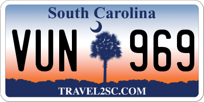 SC license plate VUN969