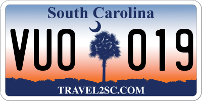 SC license plate VUO019