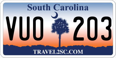 SC license plate VUO203