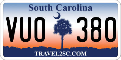 SC license plate VUO380
