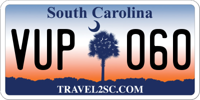 SC license plate VUP060