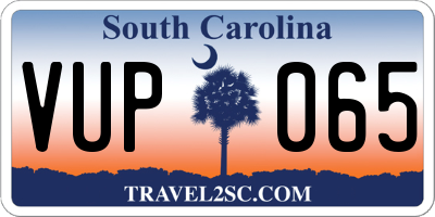 SC license plate VUP065