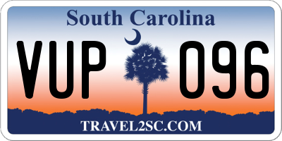 SC license plate VUP096