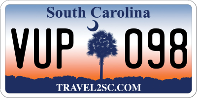 SC license plate VUP098