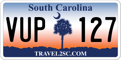 SC license plate VUP127