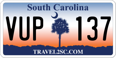 SC license plate VUP137