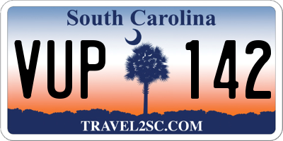 SC license plate VUP142