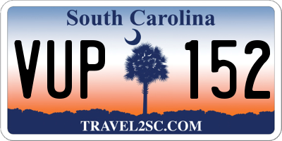 SC license plate VUP152