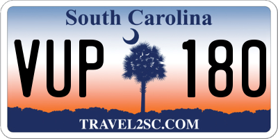 SC license plate VUP180