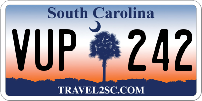 SC license plate VUP242