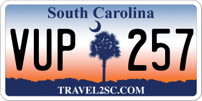 SC license plate VUP257