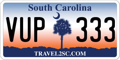 SC license plate VUP333