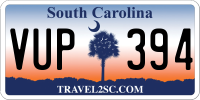 SC license plate VUP394
