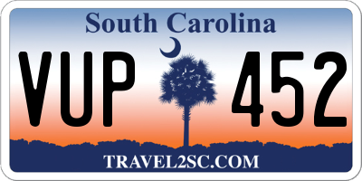 SC license plate VUP452