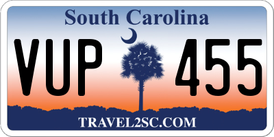SC license plate VUP455