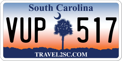 SC license plate VUP517