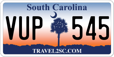 SC license plate VUP545