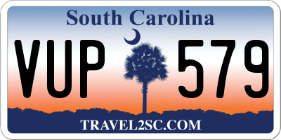 SC license plate VUP579