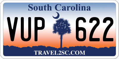 SC license plate VUP622