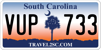 SC license plate VUP733