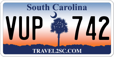 SC license plate VUP742