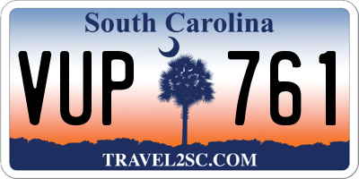 SC license plate VUP761