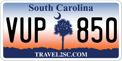 SC license plate VUP850
