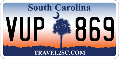 SC license plate VUP869