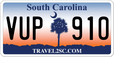SC license plate VUP910