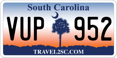 SC license plate VUP952